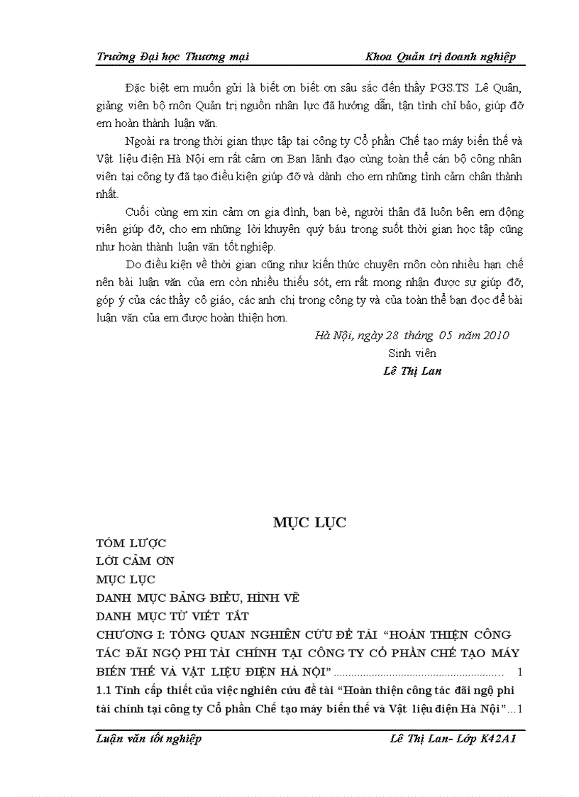 image for page Hoàn thiện công tác đãi ngộ phi tài chính tại công ty Cổ phần Chế tạo máy biến thế và Vật liệu điện Hà Nội