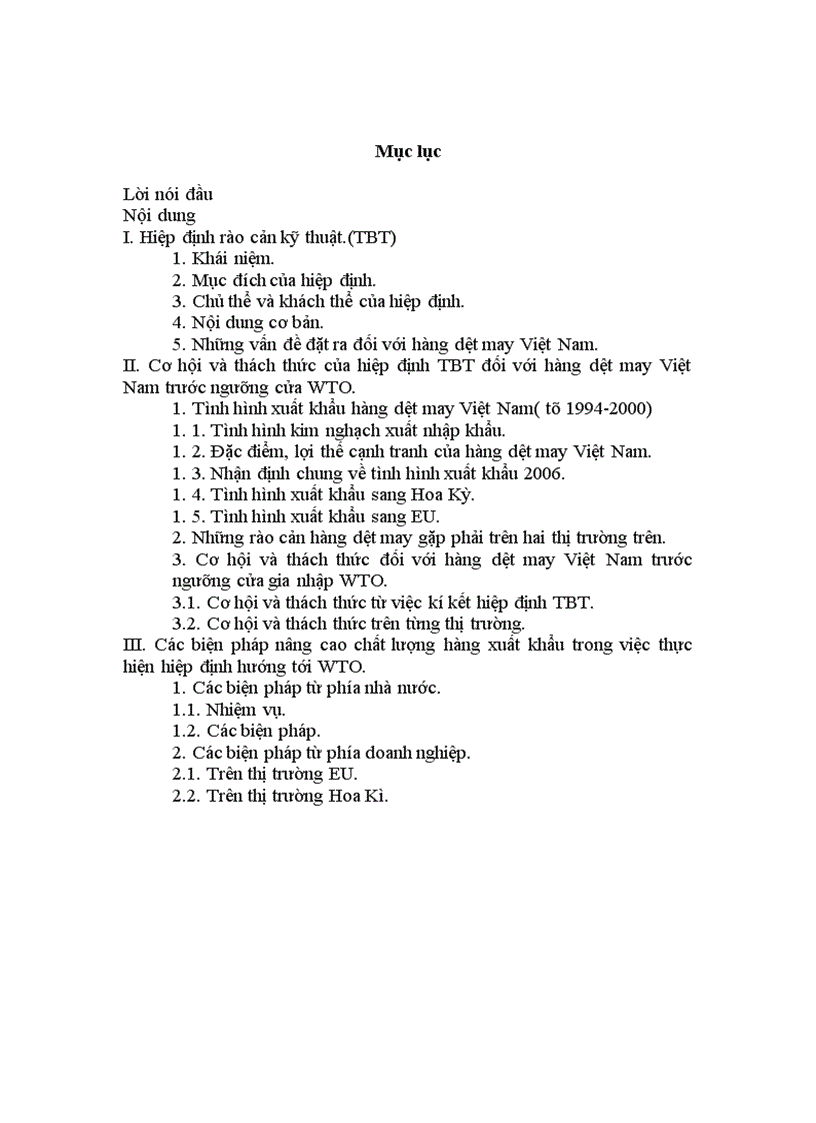 image for page Hiệp định rào cản kỹ thuật thách thức đối với hàng dệt may Việt Nam trước ngưỡng cửa gia nhập WTO