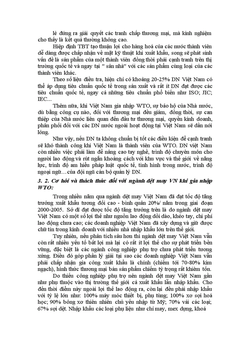 image for page Hiệp định rào cản kỹ thuật thách thức đối với hàng dệt may Việt Nam trước ngưỡng cửa gia nhập WTO