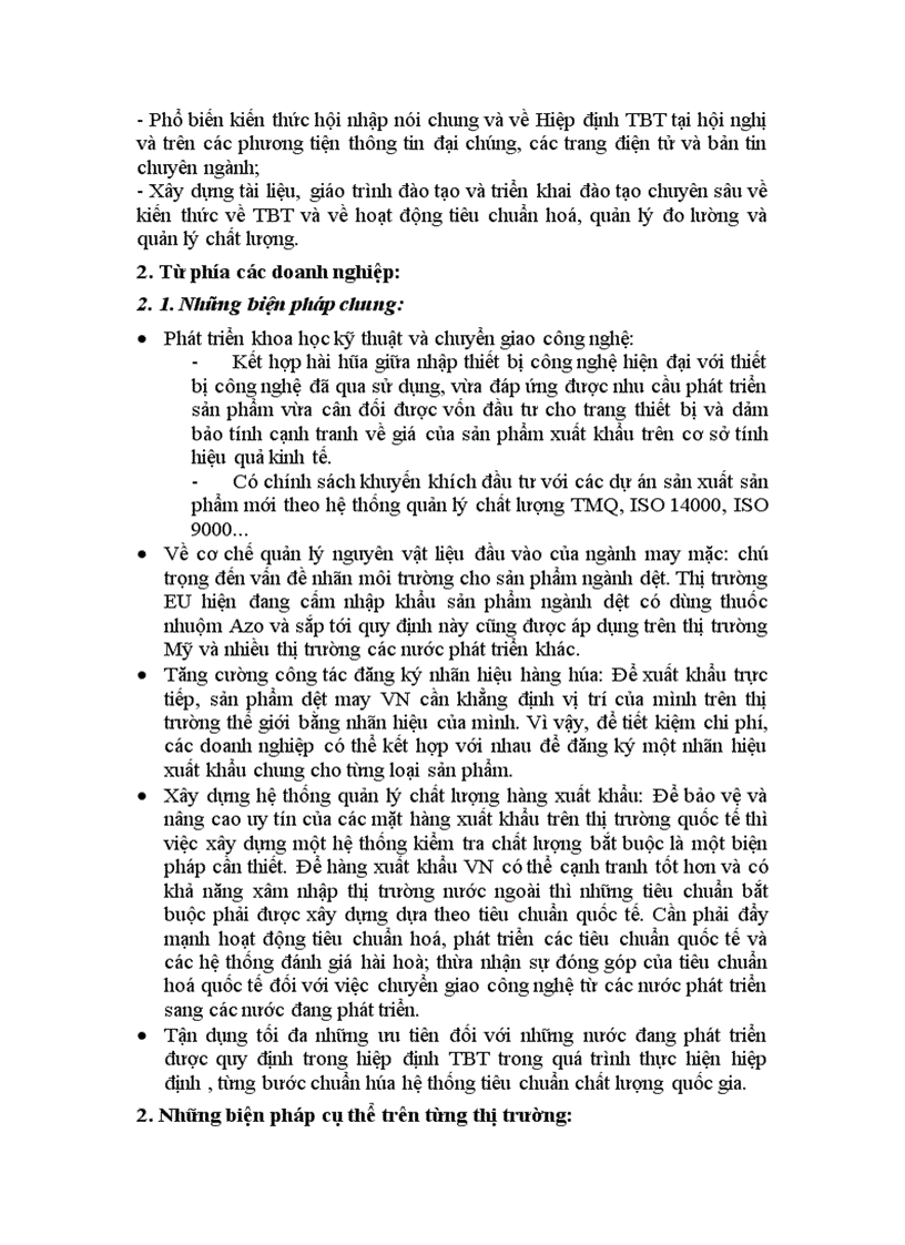 image for page Hiệp định rào cản kỹ thuật thách thức đối với hàng dệt may Việt Nam trước ngưỡng cửa gia nhập WTO