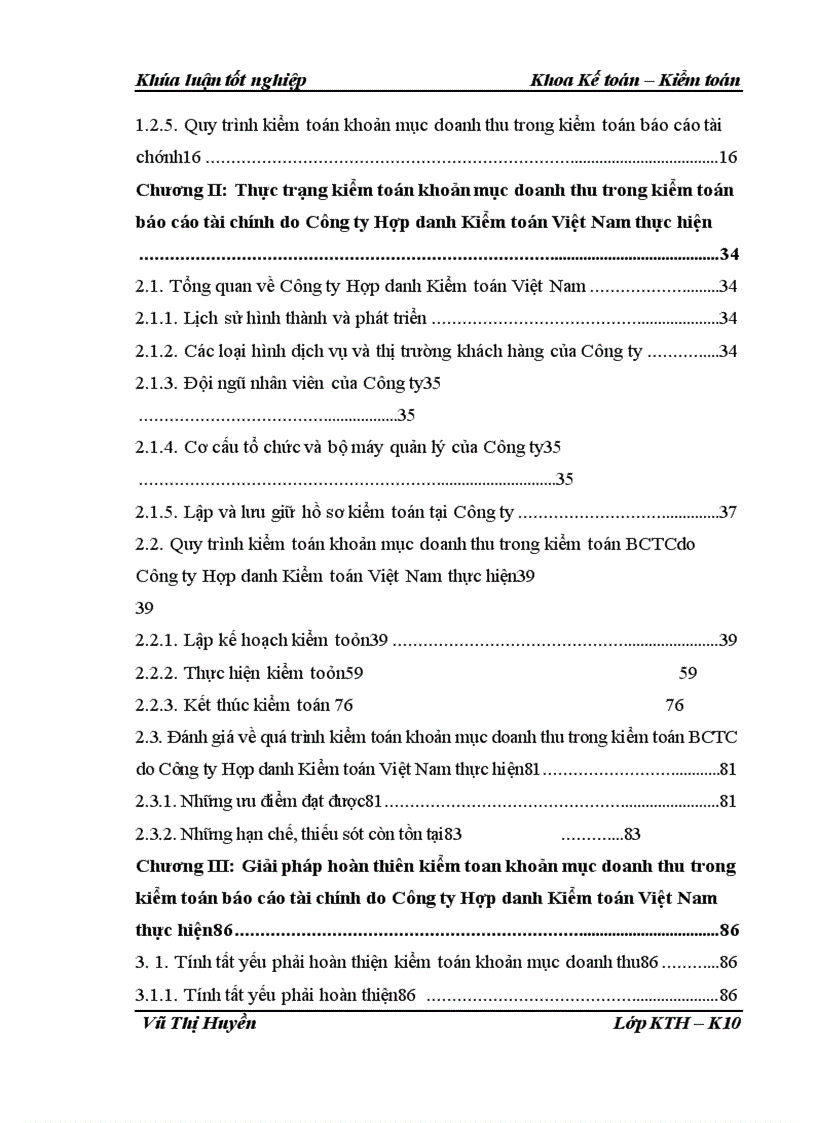 image for page Hoàn thiện quy trình kiểm toán khoản mục doanh thu trong kiểm toán báo cáo tài chính do Công ty Hợp danh Kiểm toán Việt Nam thực hiện 1