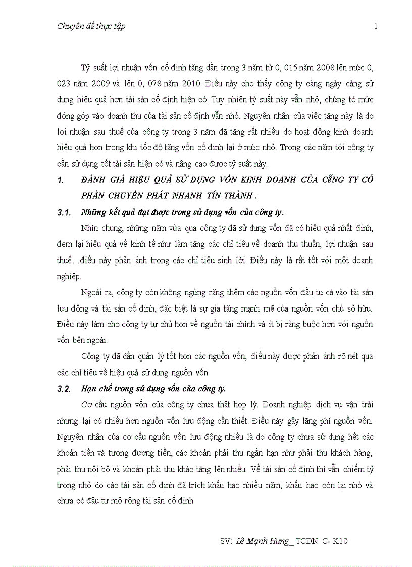 image for page Vốn kinh doanh và giải pháp nâng cao hiệu quả sử dụng vốn tại công ty cổ phần chuyển phát nhanh Tín Thành 1