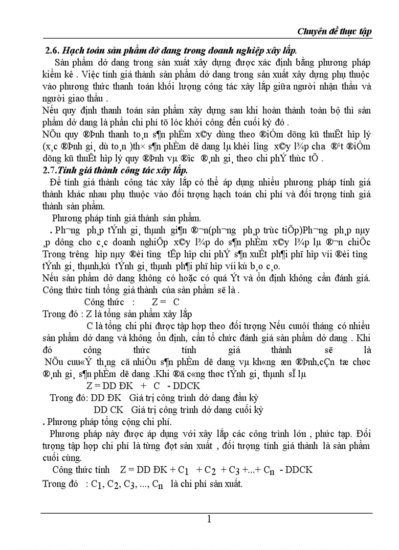 image for page Hạch toán chi phí sản xuất và tính giá thành sản phẩm trong doanh nghiệp xây lắp 1