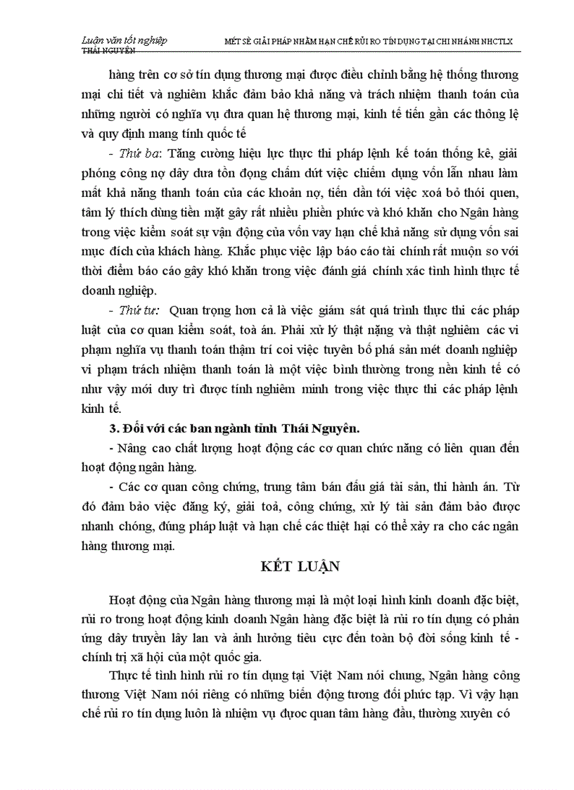 image for page Một số biện pháp nhằm hạn chế rủi ro tín dụng tại chi nhánh Ngân hàng Công thương Lưu Xá Thái Nguyên 1