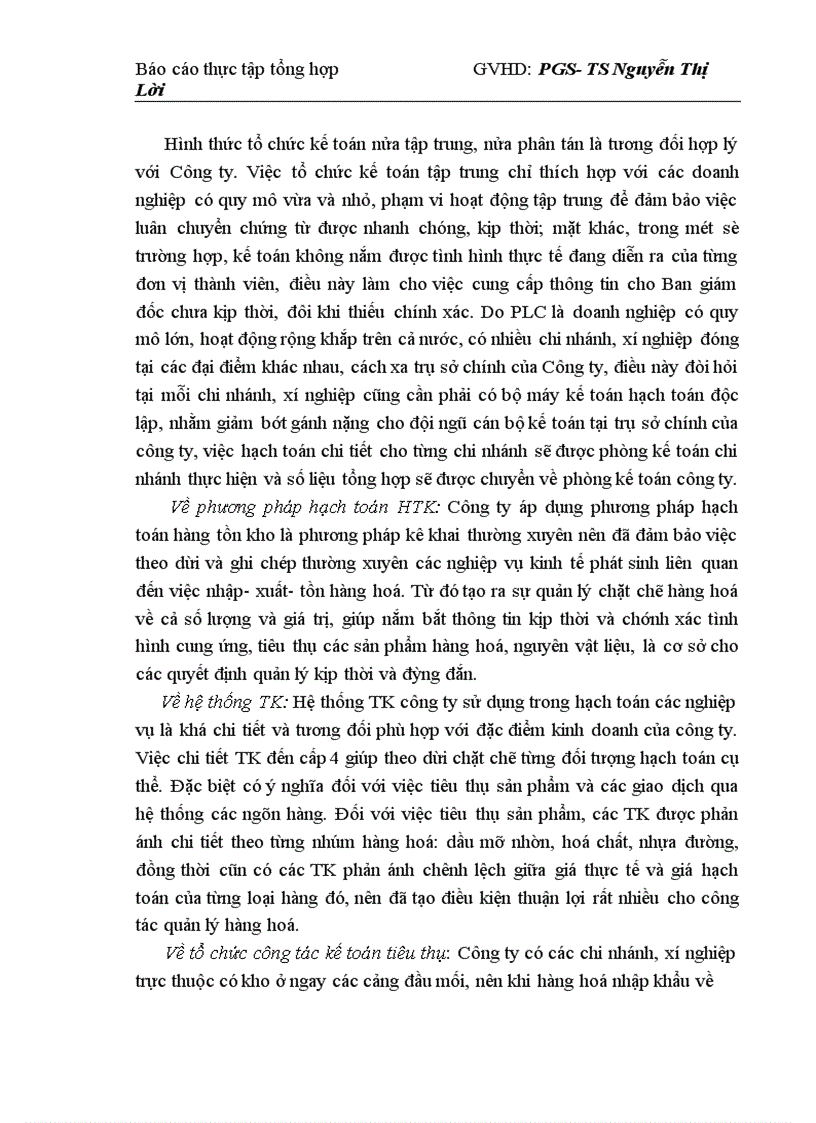 image for page Hình thức kế toán và tổ chức bộ máy kế toán trong Công ty CP hoá dầu Petrolimex