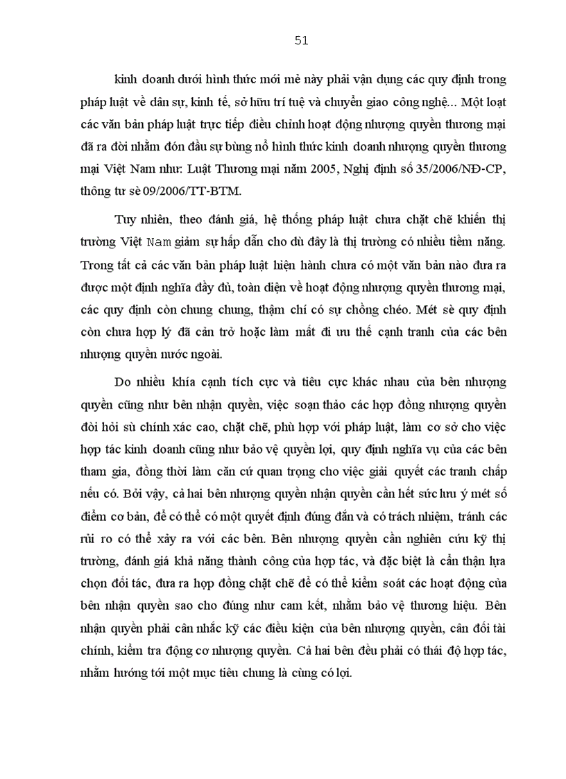 image for page Thực trạng nhượng quyền thương mại và một số kiến nghị nhằm hoàn thiện pháp luật nhượng quyền thương mại ở Việt Nam