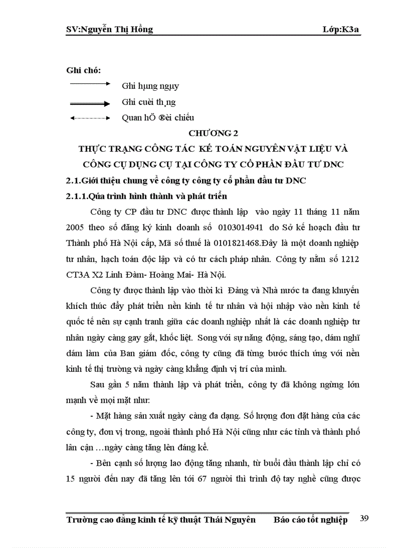 image for page Hạch toán nguyên vật liệu và công cụ dụng cụ tại công ty cổ phần đầu tư DNC