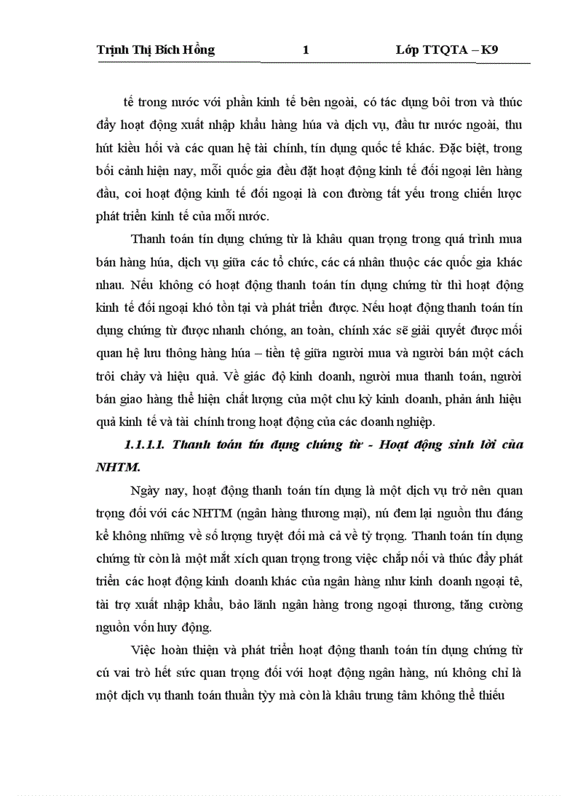 image for page Giải pháp nâng cao chất lượng thanh toán tín dụng chứng từ đối với Ngân hàng Đầu tư và Phát triển Việt Nam chi nhánh Đông Đô 1