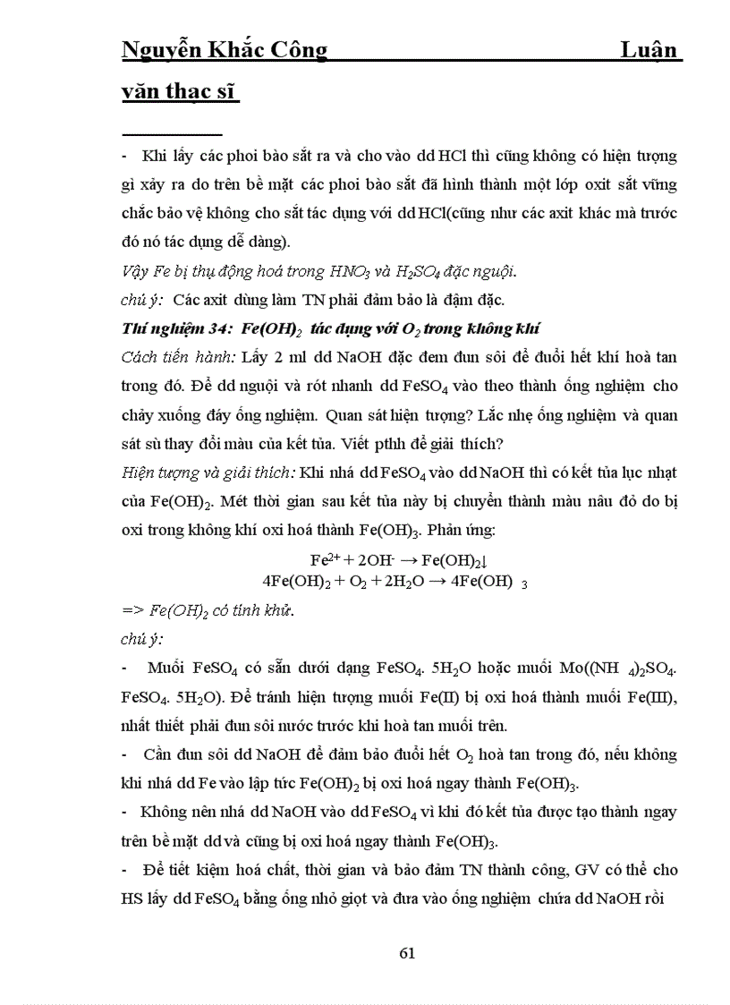 image for page Hệ thống Thí Nnghiệm hoá học phần vô cơ lớp 12 ban KHTN và phương pháp tiến hành thí nghiệm