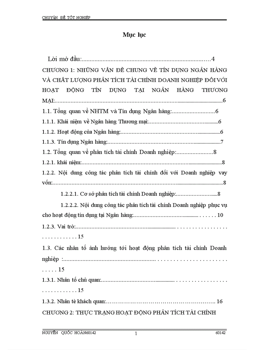 image for page Hoàn thiện công tác phân tích tài chính Doanh nghiệp phục vụ cho hoat động tín dụng tại Ngân hàng Công Thương Thanh Xuân 1