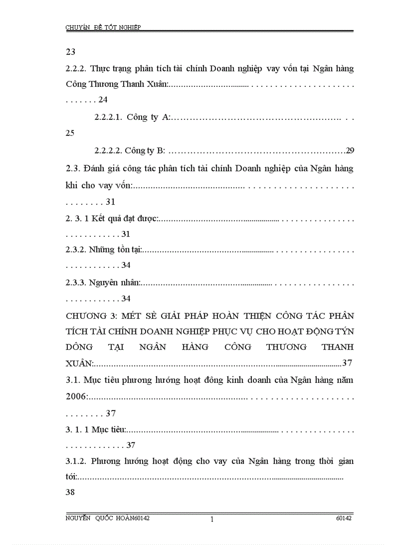 image for page Hoàn thiện công tác phân tích tài chính Doanh nghiệp phục vụ cho hoat động tín dụng tại Ngân hàng Công Thương Thanh Xuân 1