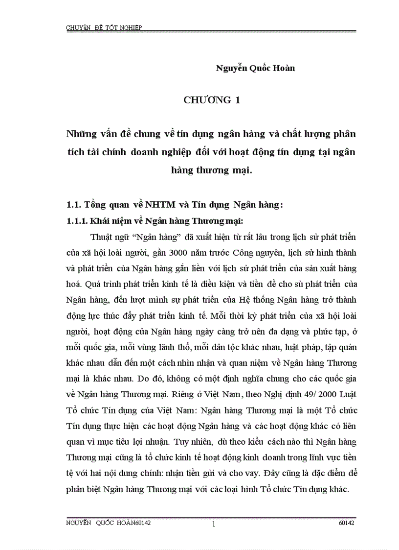 image for page Hoàn thiện công tác phân tích tài chính Doanh nghiệp phục vụ cho hoat động tín dụng tại Ngân hàng Công Thương Thanh Xuân 1