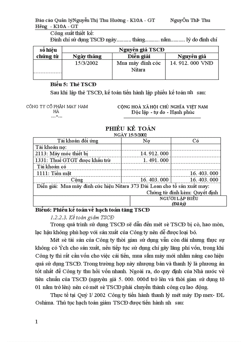 image for page Công tác quản lý TSCĐ và nâng cao hiệu quả sử dụng TSCĐ tại Công ty cổ phần may Nam Hà 1