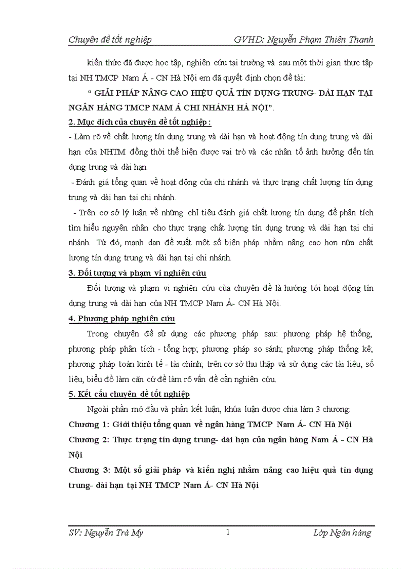 image for page Giải pháp nâng cao hiệu quả tín dụng trung dài hạn tại Ngân hàng TMCP Nam Á chi nhánh Hà Nội 1