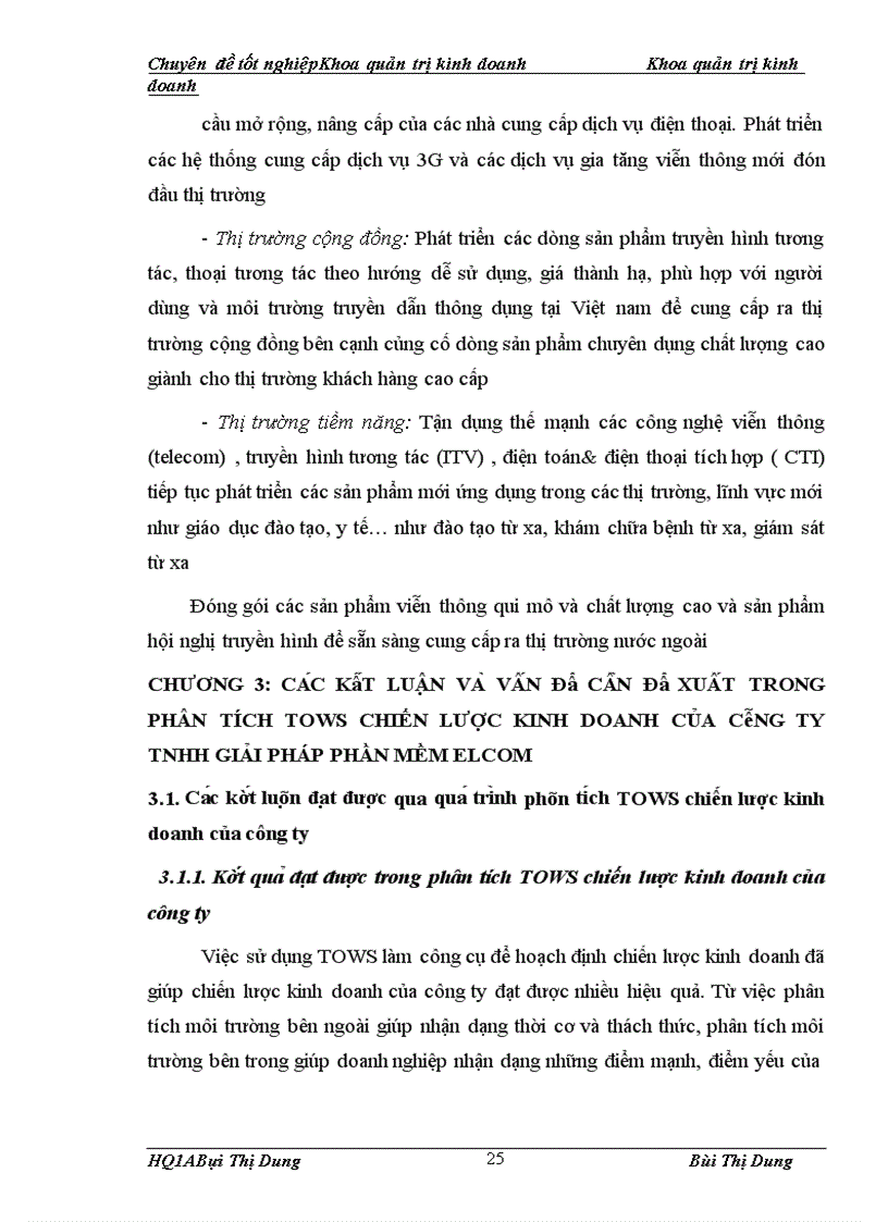 image for page Phân tích TOWS chiến lược kinh doanh của công ty TNHH Giải pháp Phần mềm ELCOM 1