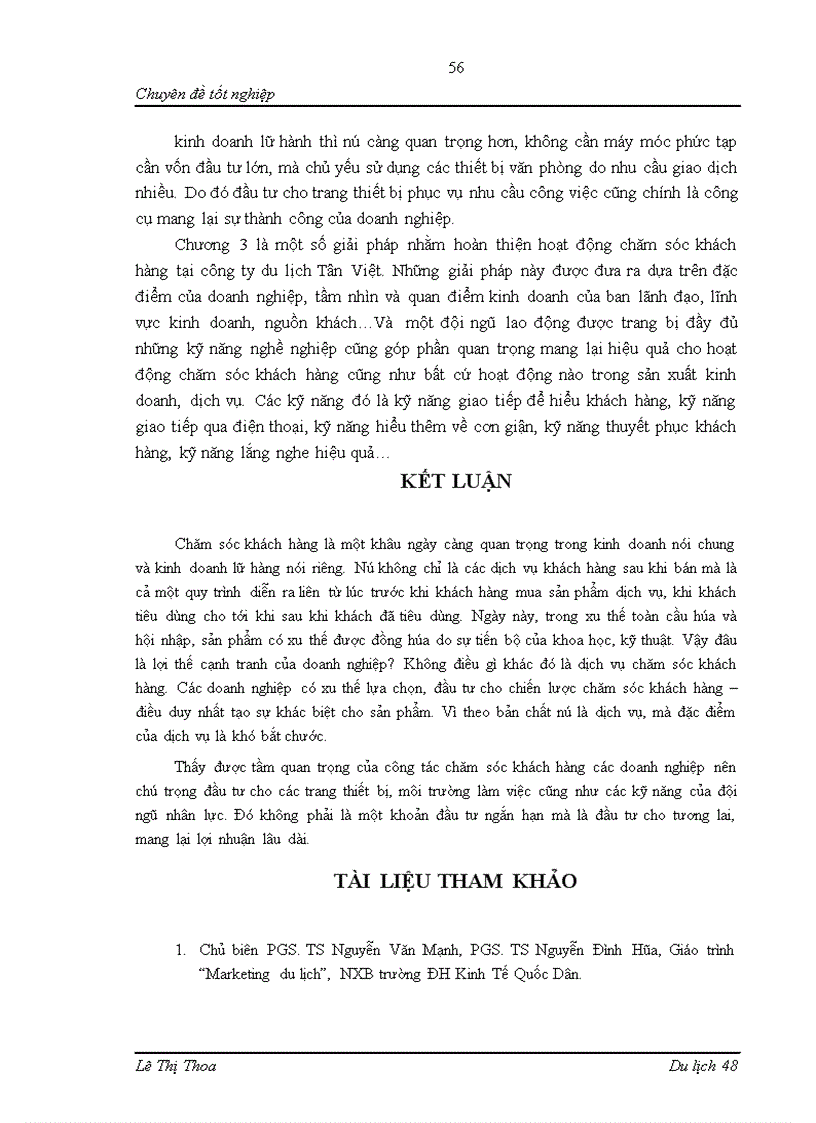 image for page Hoàn thiện hoạt động chăm sóc khách hàng tại Công ty Thương Mại và Dịch vụ Lữ hành Tân Việt 1