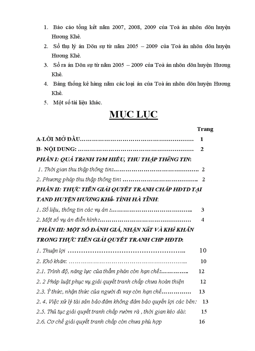 image for page Thực tiễn giải quyết tranh chấp hợp đồng tín dụng tại toà án nơi thực tập 1