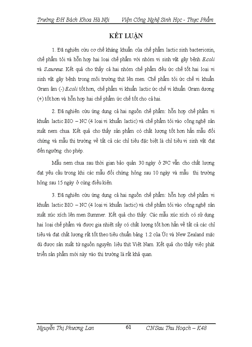 image for page Nghiên cứu ứng dụng chế phẩm vi khuẩn lactic có hoạt tính sinh học và chế phẩm tỏi trong sản xuất thịt lên men nem chua xúc xích lên men 1