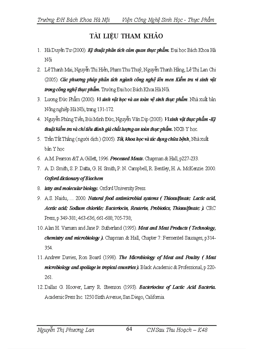 image for page Nghiên cứu ứng dụng chế phẩm vi khuẩn lactic có hoạt tính sinh học và chế phẩm tỏi trong sản xuất thịt lên men nem chua xúc xích lên men 1