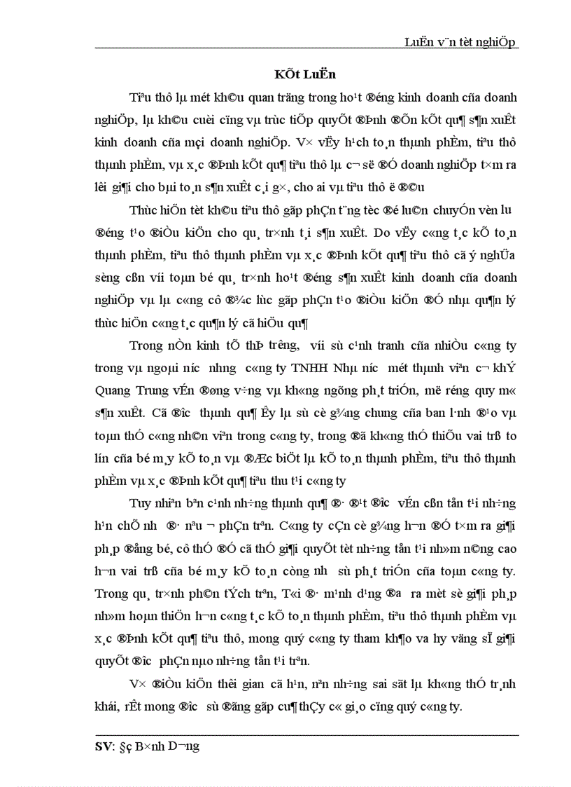 image for page Kế toán thành phẩm tiêu thụ thành phẩm và xác định kết quả tiêu thụ tại công ty TNHH Nhà nước một thành viên cơ khí Quang Trung 1