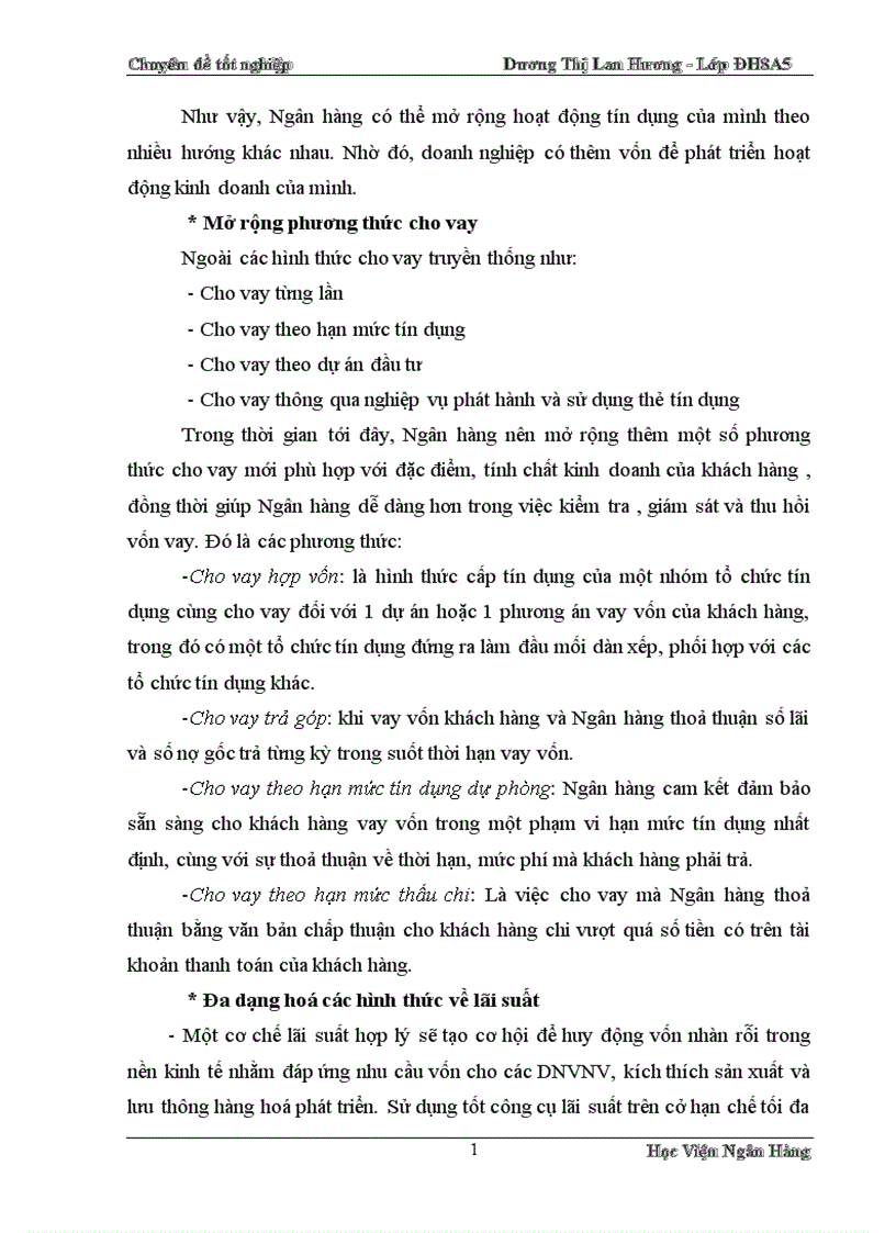 image for page Giải pháp mở rộng tín dụng đối với DNVVN tại Chi nhánh NHNo PTNT Đống Đa 1