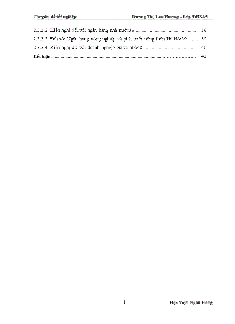 image for page Giải pháp mở rộng tín dụng đối với DNVVN tại Chi nhánh NHNo PTNT Đống Đa 1