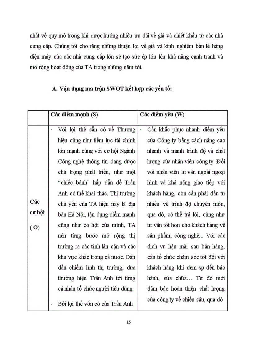 image for page Ma trận SWOT và vận dụng vào xây dựng chiến lược cho công ty Cổ phần Thế giới số Trần Anh
