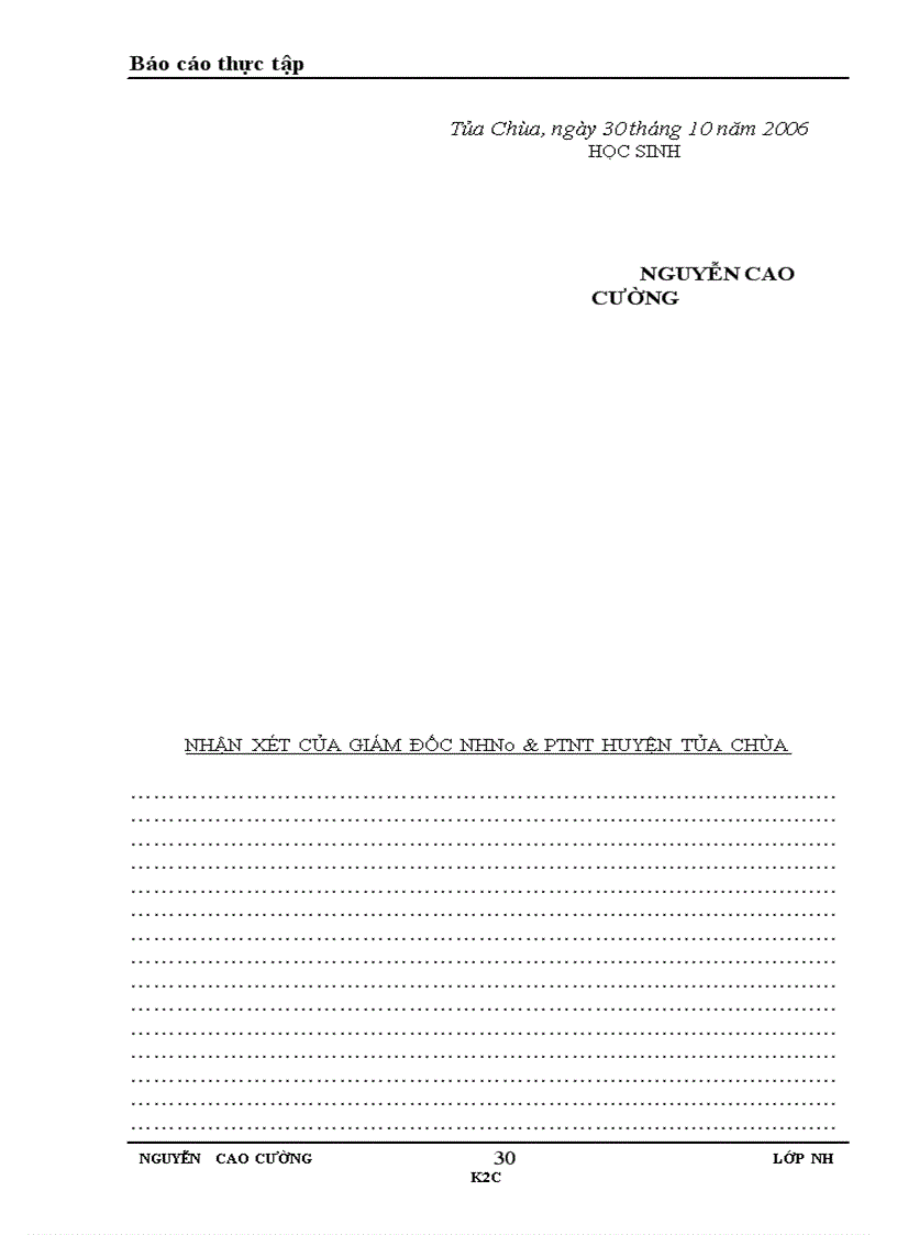 image for page Báo cáo thực tập tổng hợp tại NHNo PTNT huyện Tủa Chùa