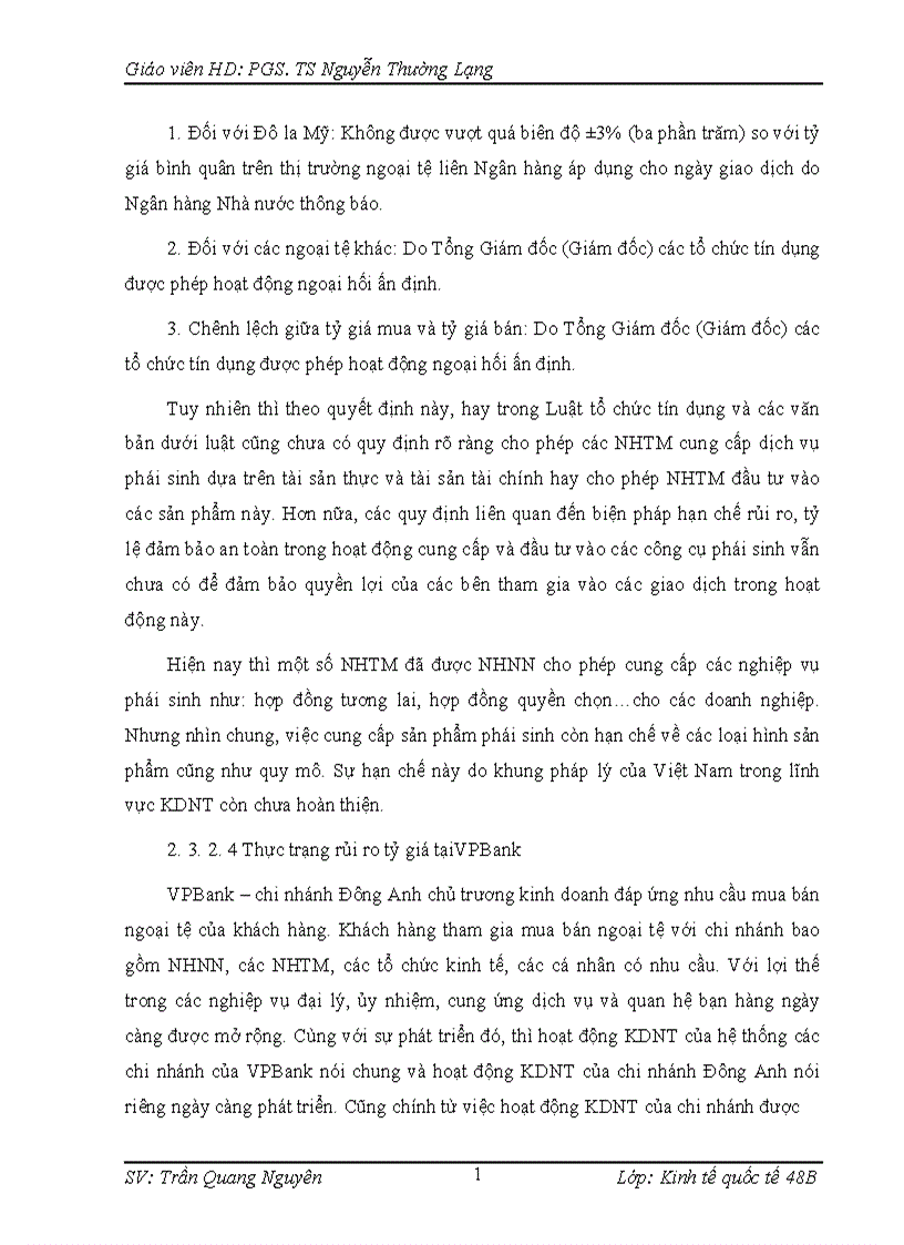 image for page Quản lý rủi ro tỷ giá VPBank chi nhánh Đông Anh 1