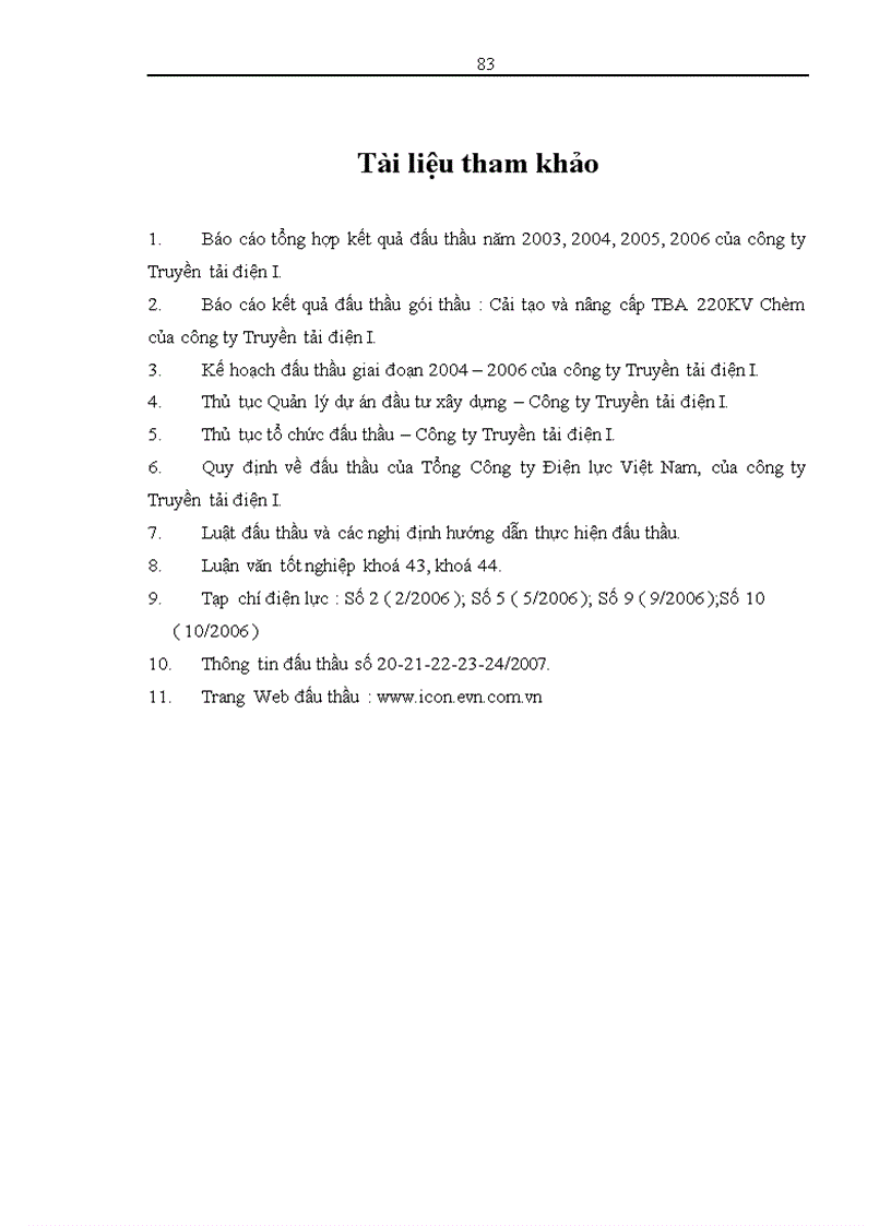 image for page Thực trạng và giải pháp nâng cao hiệu quả hoạt động tổ chức đấu thầu tại công ty Truyền tải điện I