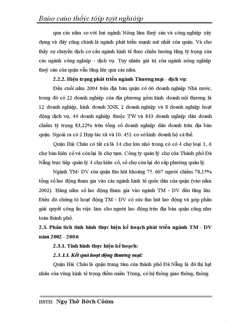 image for page Những biện pháp nhằm thực hiện kế hoạch phát triển Thương mại dịch vụ của quận Hải Châu năm 2005