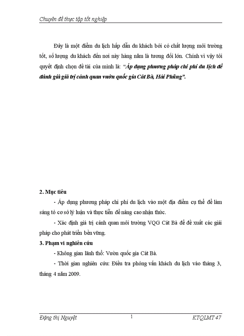 image for page Áp dụng phương pháp chi phí du lịch để đánh giá giá trị cảnh quan vườn quốc gia Cát Bà Hải Phòng 1