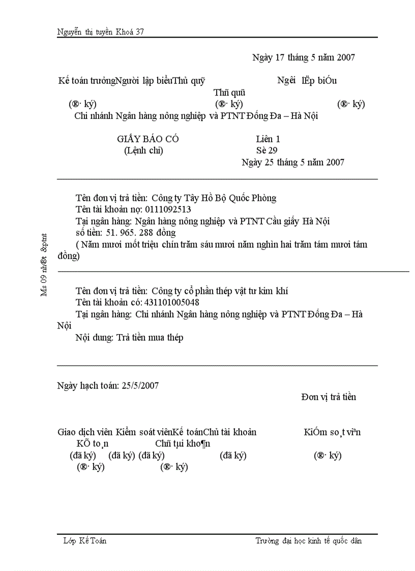 image for page Thực trạng về tổ chức hạch toán kế toán tại công ty cổ phần thép vật tư kim khí