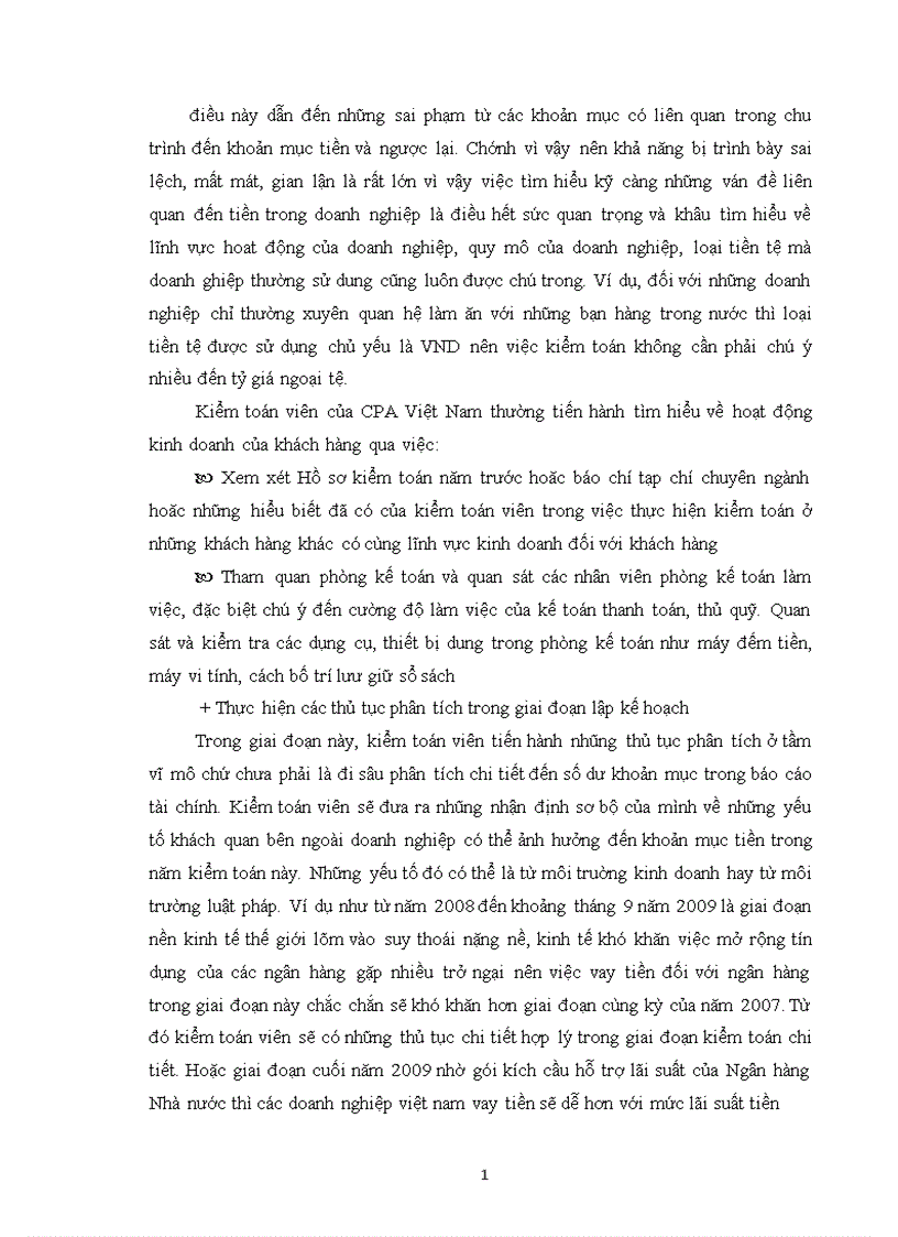 image for page Quy trình kiểm toán khoản mục tiền trong kiểm toán báo cáo tài chính do Công ty Hợp danh Kiểm toán Việt Nam thực hiện Chuyên đề gồm hai chương
