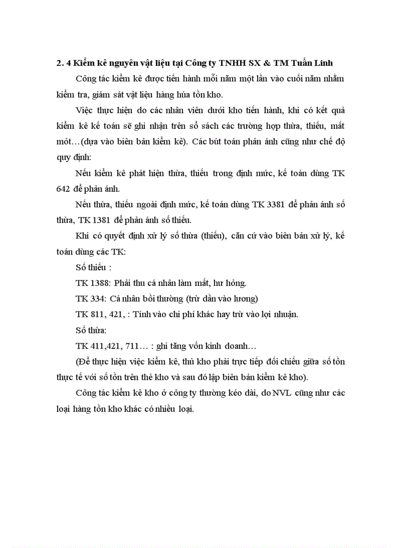 image for page Kế toán nguyên vật liệu tại Công ty TNHH SX TM Tuấn Linh