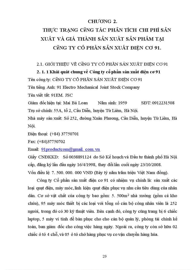 image for page Một số biện pháp góp phần hoàn thiện công tác phân tích chi phí sản xuất và giá thành sản phẩm quạt điện tại Công ty cổ phần sản xuất điện cơ 91 1