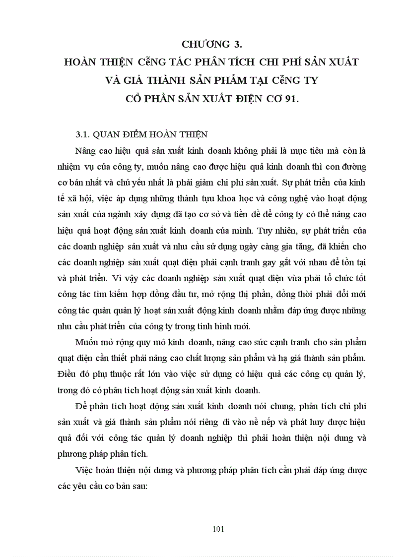 image for page Một số biện pháp góp phần hoàn thiện công tác phân tích chi phí sản xuất và giá thành sản phẩm quạt điện tại Công ty cổ phần sản xuất điện cơ 91 1