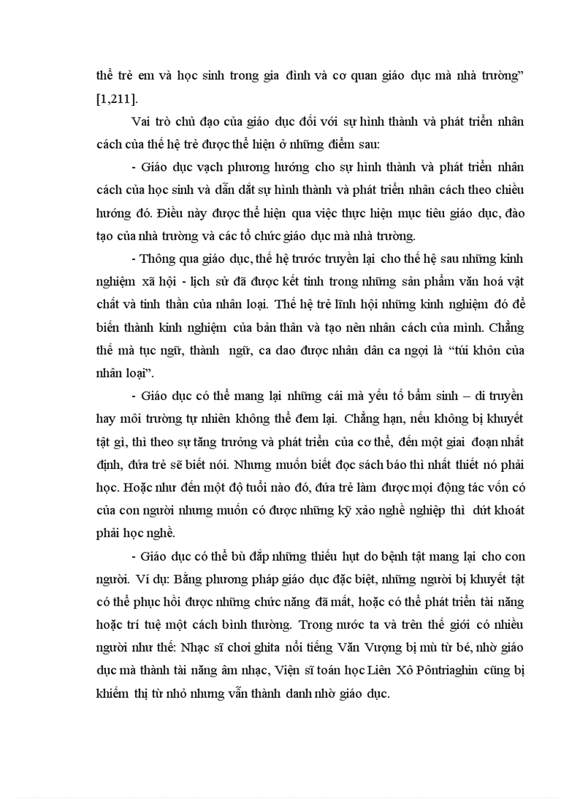 image for page Vai trò của các yếu tố đối với sự hình thành và phát triển nhân cách