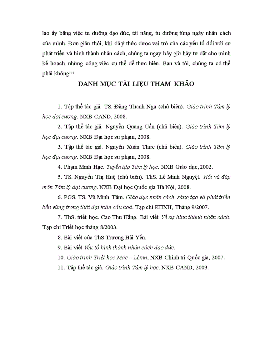 image for page Vai trò của các yếu tố đối với sự hình thành và phát triển nhân cách