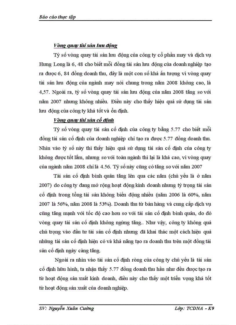 image for page Phân tích tình hình tài chính của công ty cổ phần may và dịch vụ Hưng Long 1