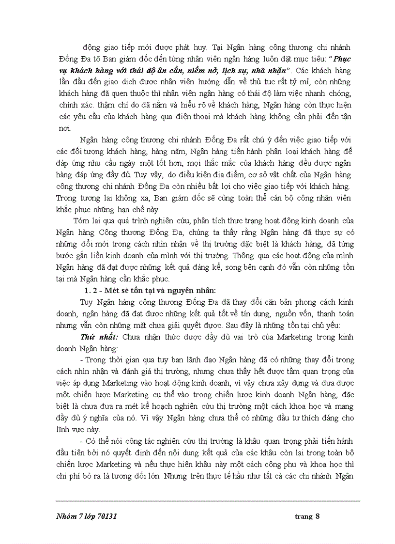 image for page Marketing của Ngân hàng Công Thương Đống Đa thực trạng và giải pháp