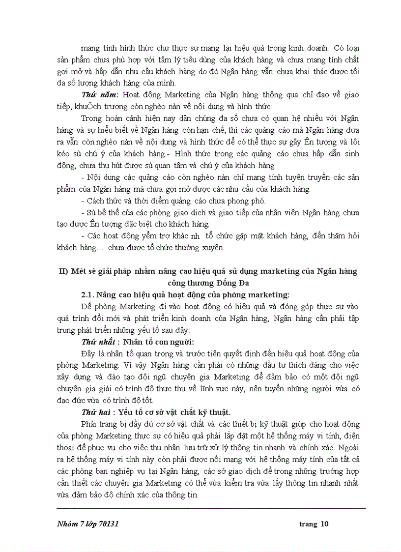 image for page Marketing của Ngân hàng Công Thương Đống Đa thực trạng và giải pháp