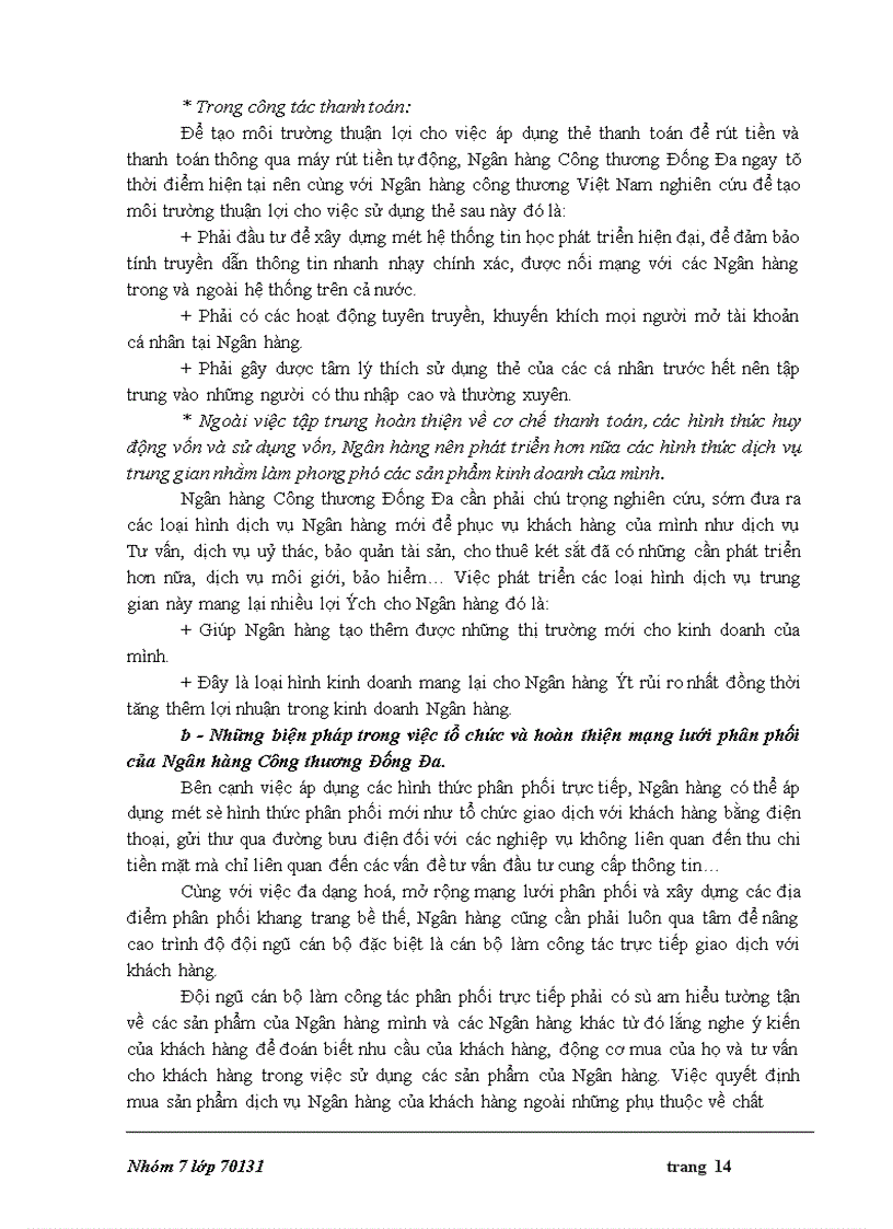 image for page Marketing của Ngân hàng Công Thương Đống Đa thực trạng và giải pháp