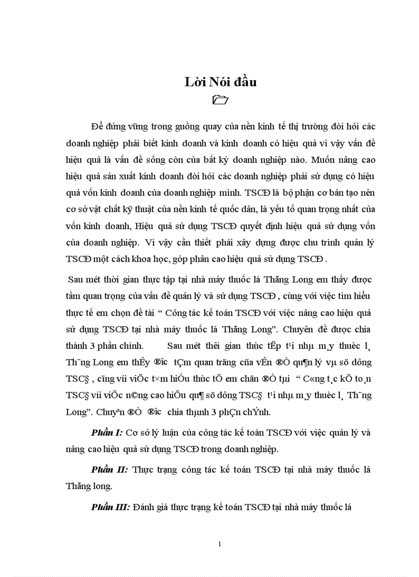 image for page Công tác kế toán TSCĐ với việc nâng cao hiệu quả sử dụng TSCĐ tại nhà máy thuốc lá Thăng Long 1