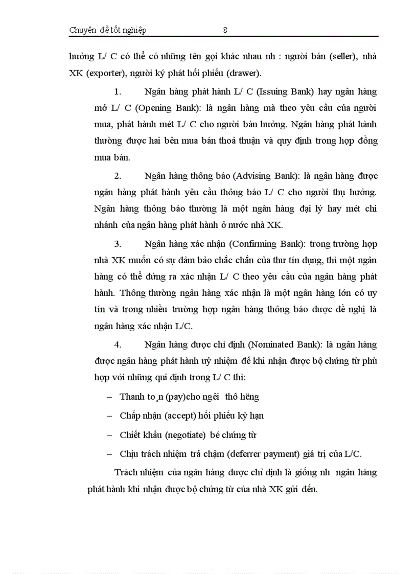 image for page Giải pháp nhằm hạn chế rủi ro trong phương thức thanh toán tín dụng chứng từ tại Ngân hàng Công thương Đống Đa 1