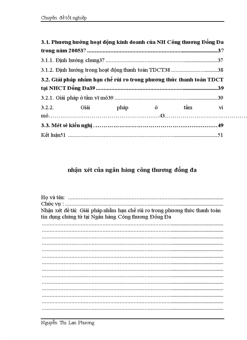 image for page Giải pháp nhằm hạn chế rủi ro trong phương thức thanh toán tín dụng chứng từ tại Ngân hàng Công thương Đống Đa 1