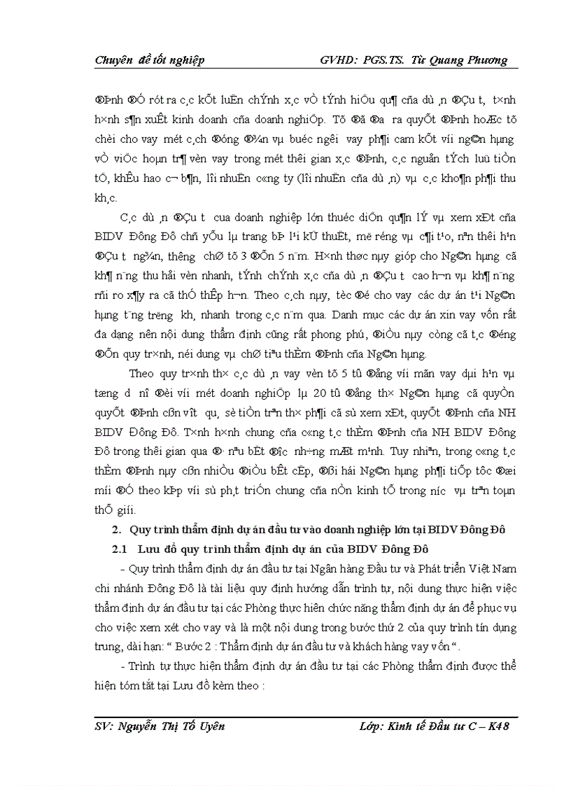 image for page Công tác thẩm định dự án vay vốn đầu tư của doanh nghiệp lớn tại ngân hàng Đầu Tư và Phát Triển chi nhánh Đông Đô