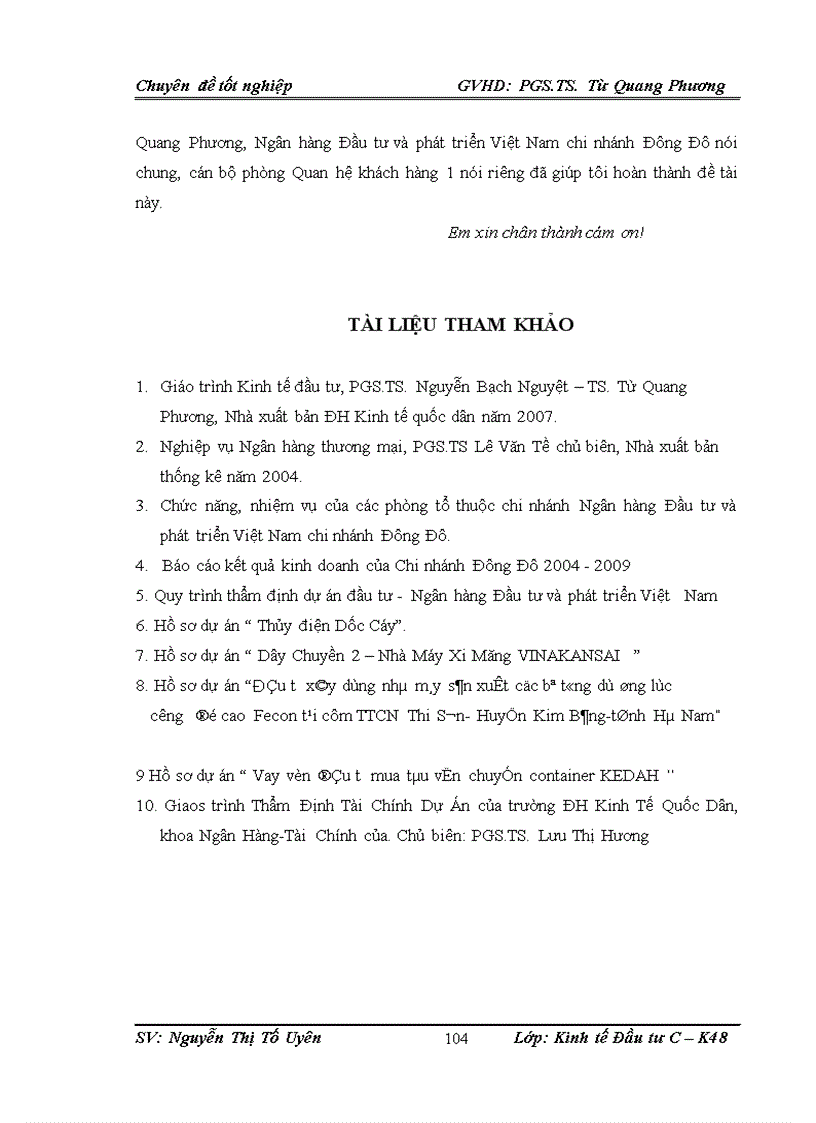 image for page Công tác thẩm định dự án vay vốn đầu tư của doanh nghiệp lớn tại ngân hàng Đầu Tư và Phát Triển chi nhánh Đông Đô