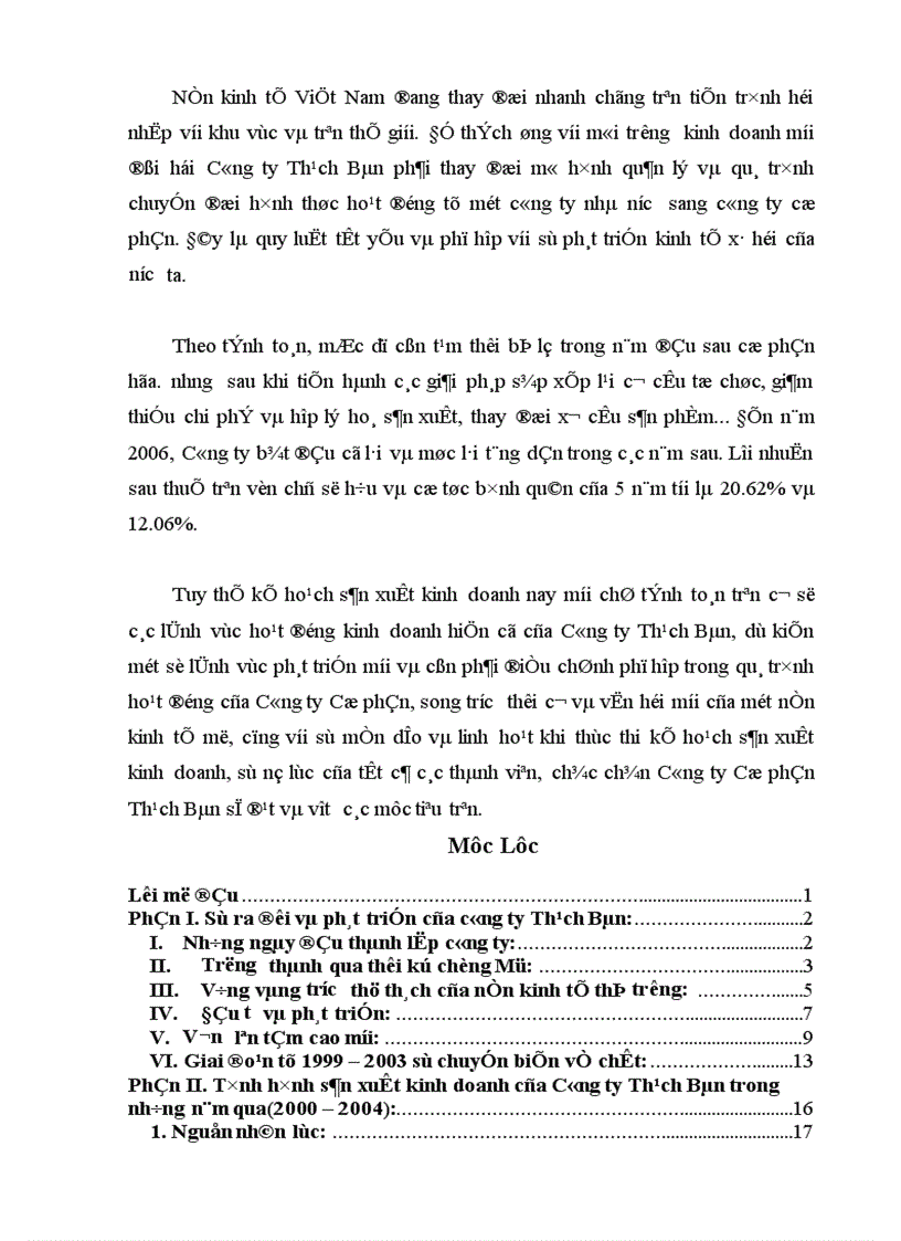 image for page Tình hình sản xuất kinh doanh của Công ty Thạch Bàn trong những năm qua 2000 2004