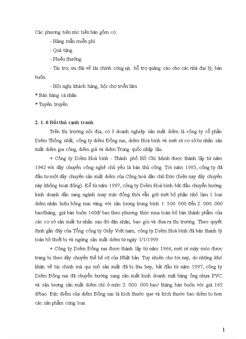 image for page Báo cáo thực tập tại Công ty cổ phần Diêm Thống Nhất